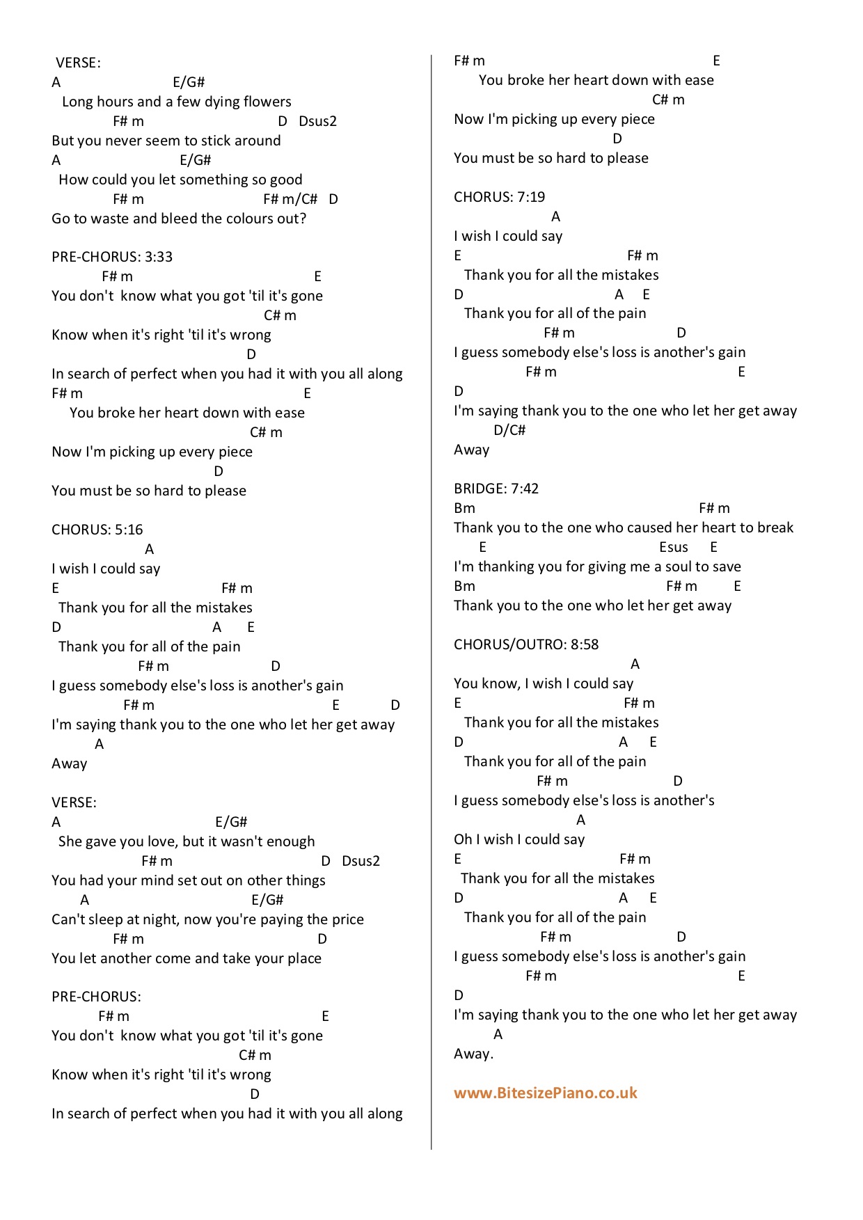 One Lewis Capaldi Piano Chords Lyrics Bitesize Piano Bruises is the second track and first single from lewis capaldi's first album, divinely uninspired to a hellish extent (expanded edition). lewis capaldi piano chords lyrics