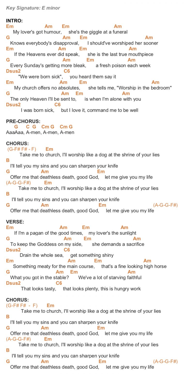 TAKE ME TO CHURCH HOZIER PIANO CHORDS & Lyrics Bitesize Piano