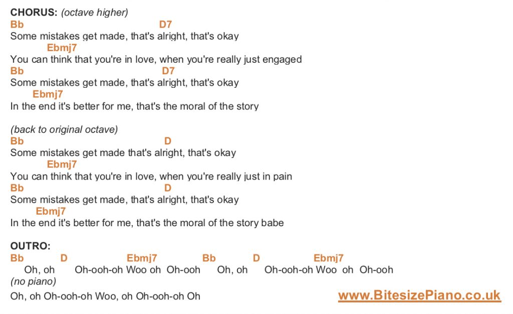 Moral Of The Story Ashe Piano Chords Lyrics Bitesize Piano