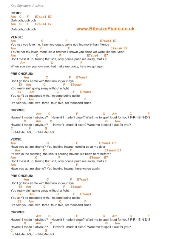 FRIENDS – MARSHMELLO & ANNE MARIE PIANO CHORDS & Lyrics – Bitesize Piano