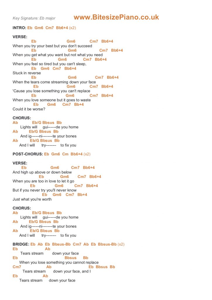 Coldplay Fix You Lyrics Coldplay Fix You Lyrics