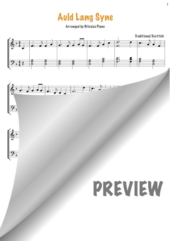 Auld Lang Syne Sheet Music – Bitesize Piano