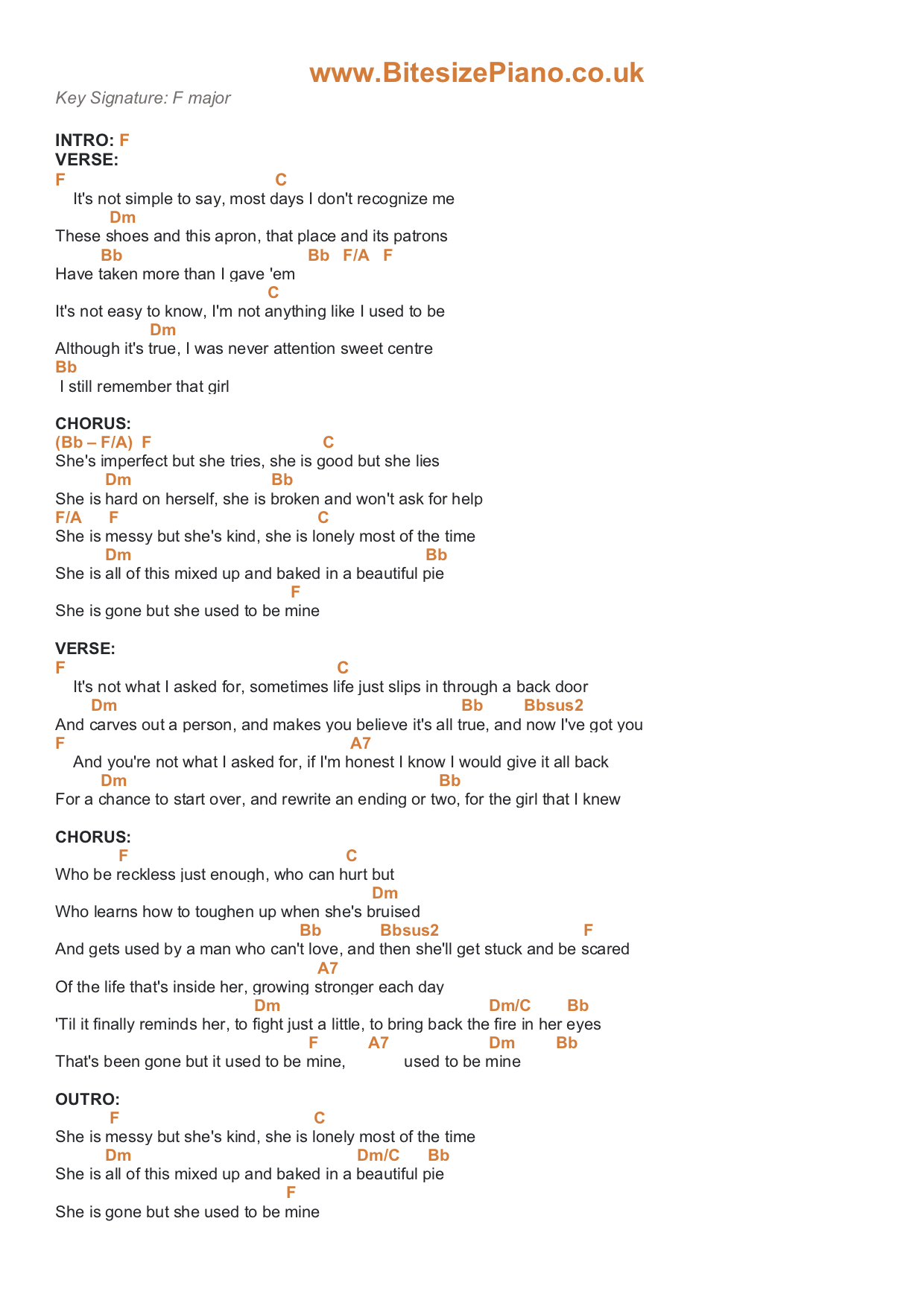 used to be mine lyrics
