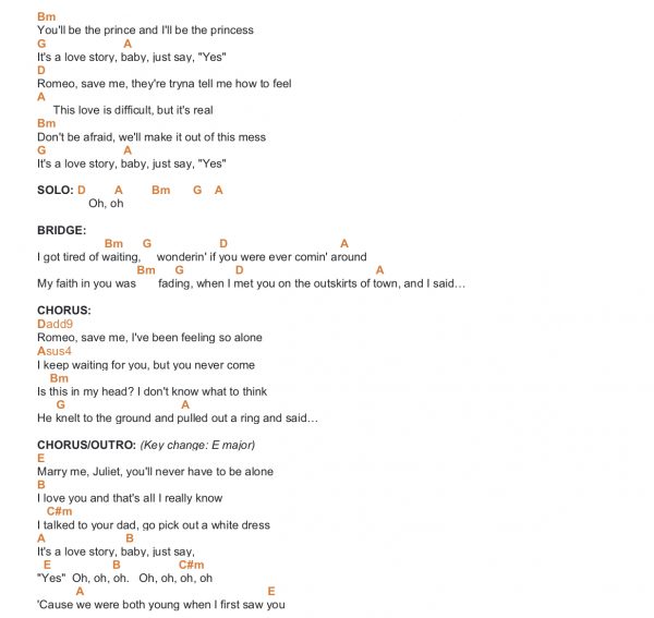 LOVE STORY TAYLOR SWIFT PIANO CHORDS & Lyrics Bitesize Piano