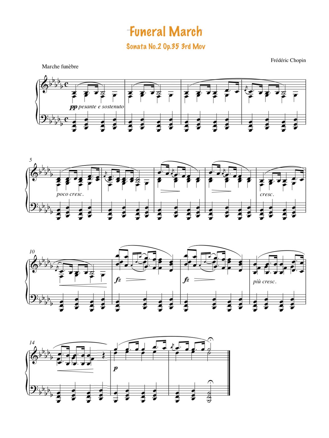Funeral March Frédéric Chopin Sheet Music Bitesize Piano
