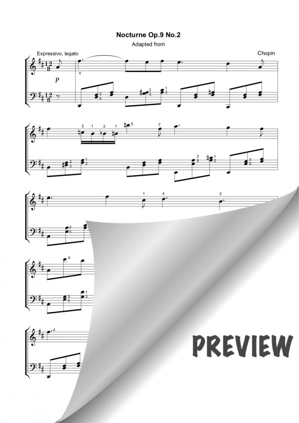 Nocturne Op.9 No.2 - Chopin (Simplified) sheet music