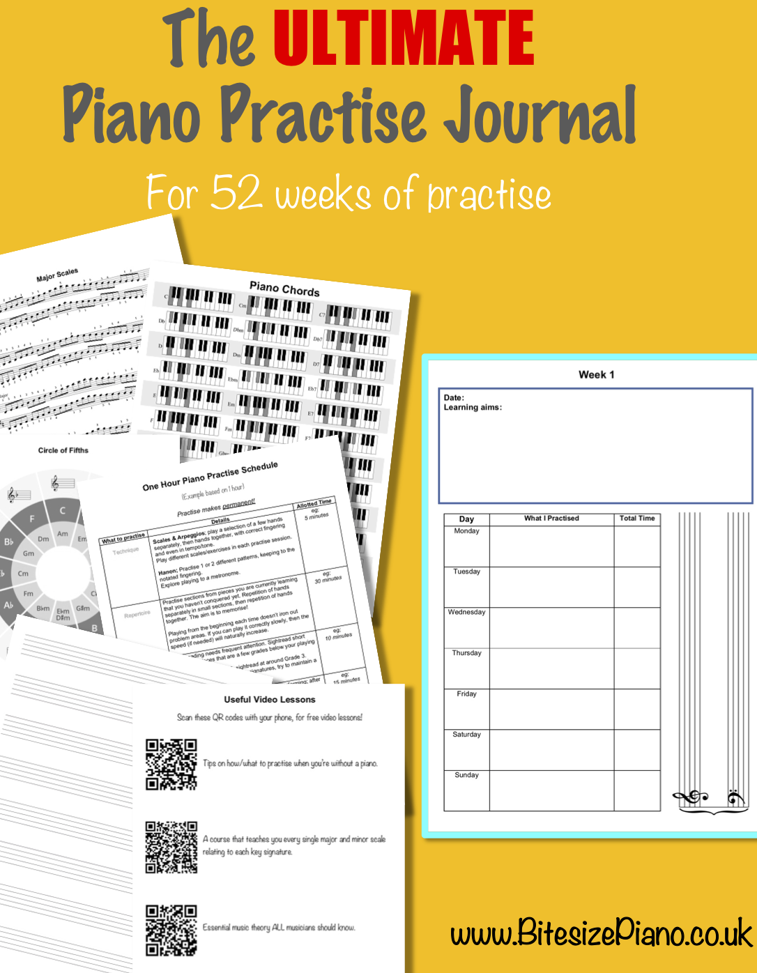 Practise piano book journal – Bitesize Piano